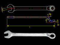 Ключ рожково-накидной с изгибом 45° 8mm